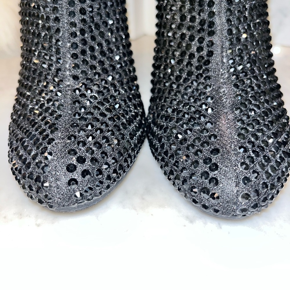 new! INC International Concepts Metallic Black Rhinestone Gerii Boots - Picture 10 of 16